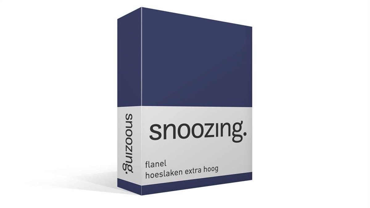 Snoozing Flanel - Hoeslaken - Extra Hoog - Tweepersoons - 140x200 cm - Navy