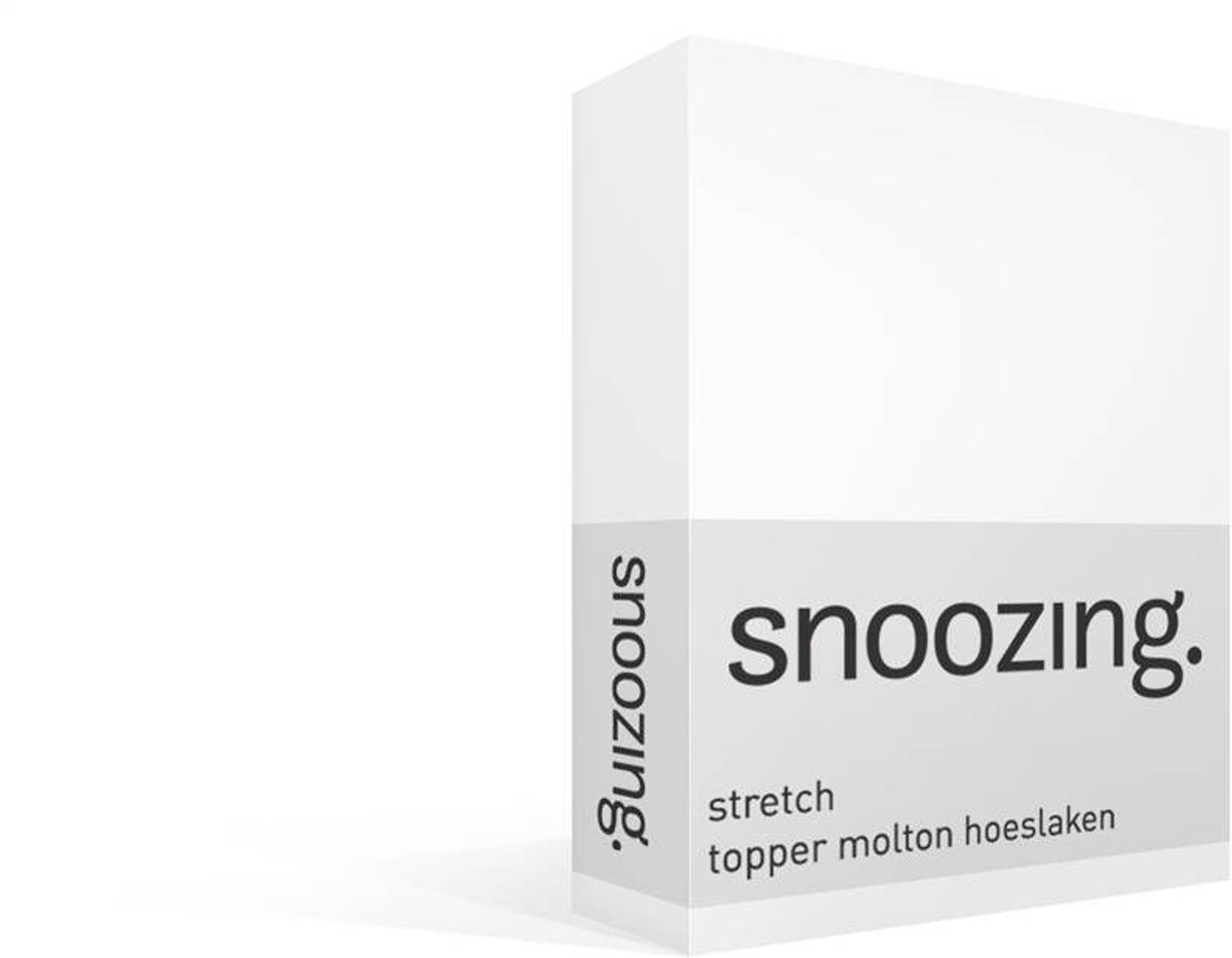 Snoozing Stretch - Topper - Molton - Hoeslaken - Eenpersoons - 90x200/220 cm of 100x200 cm - Wit
