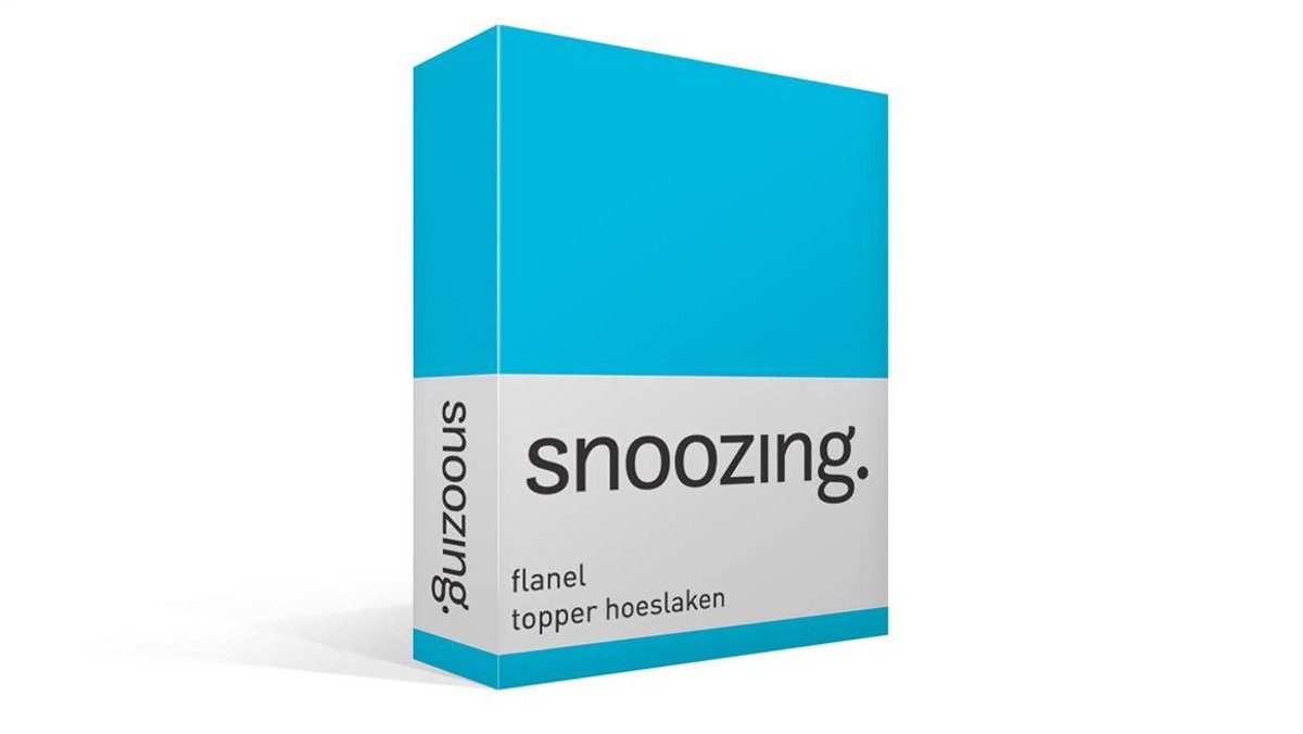 Snoozing Flanel - Hoeslaken - Topper - Lits-jumeaux - 180x200 cm - Turquoise