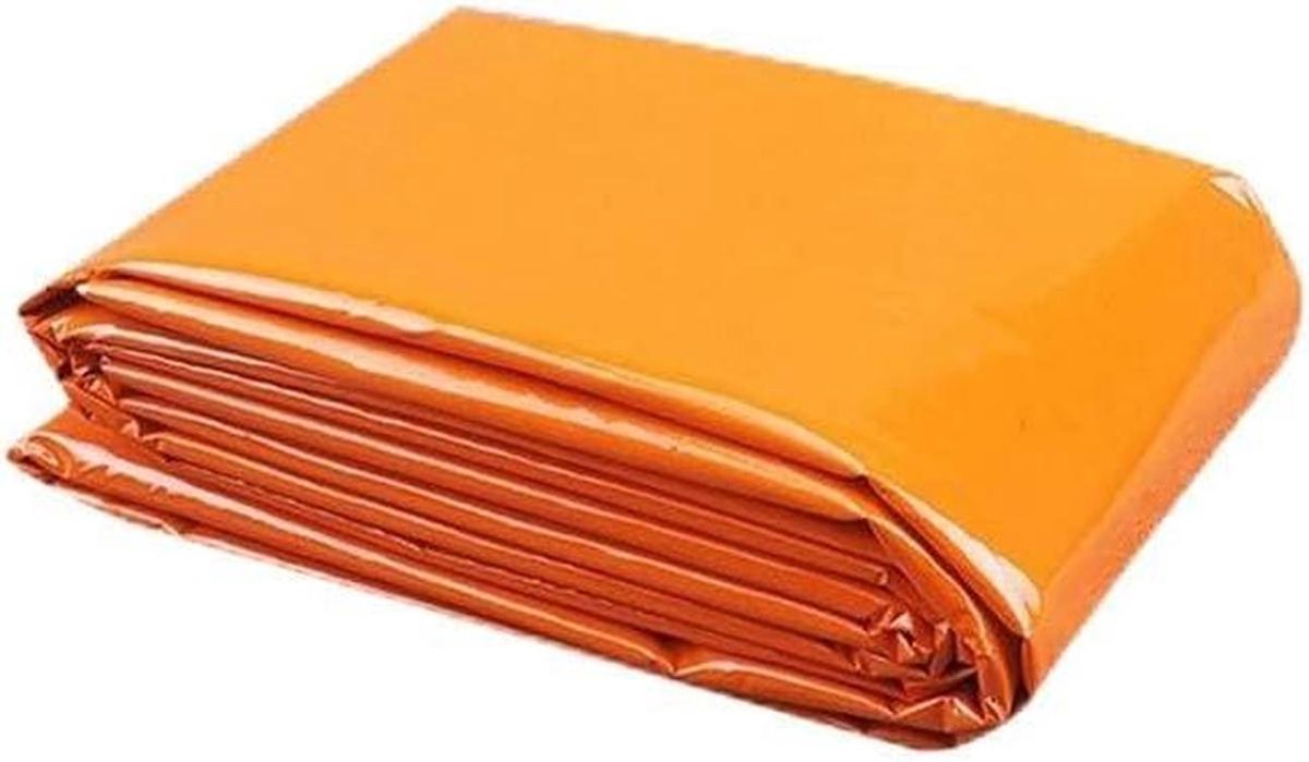 Nooddeken Dikke PE - Noodzakelijke deken - Buiten kamperen - Hoge zichtbaarheid redding - 210 x 130 cm - Oranje