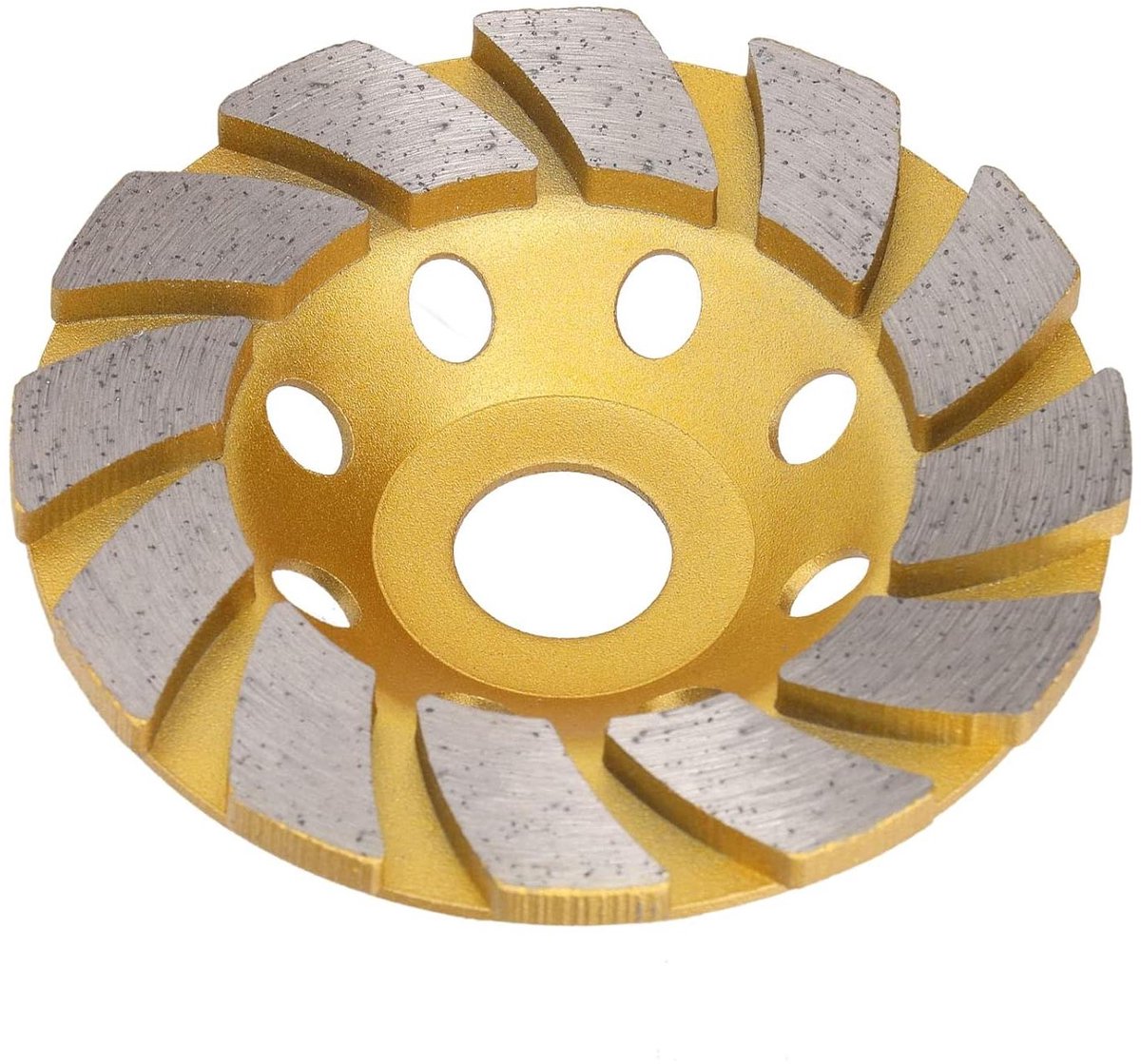 Betonslijpschijf - Diamantschijf Polijsten - Oppervlakken Bewerken - 12 Segmenten Ontwerp - 4 Inch Diameter - Geel