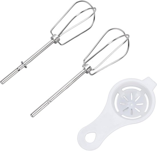 Handmixer Opzetstukken - Kloppers Set - Bakken en Mixen - Roestvrij Staal - 2 Stuks - Zilverkleurig — afbeelding 4