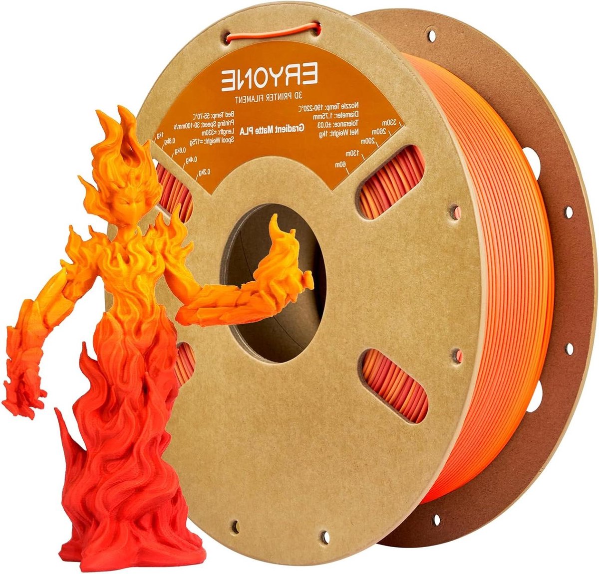 3D Printerfilament - PLA Draad - Mooie Prints Maken - Mat Kleurverloop Effect - 1 kg Spoel - Regenboog
