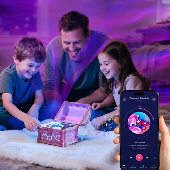 Sterren Projector - Nachtlamp Kamer - Ontspannen Sfeer Creëren - Dimbare Afstandsbediening - 12 x 117 x 12 cm - Roze van Merkloos — afbeelding 2