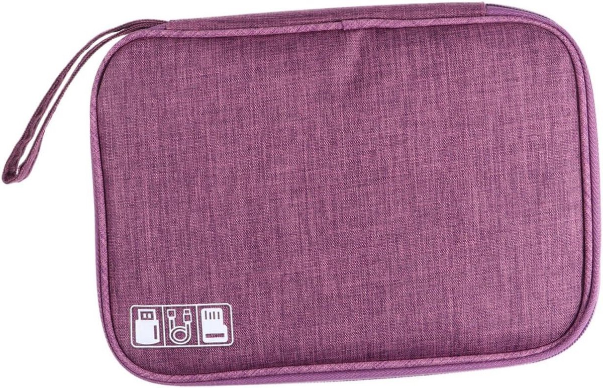 Digitale Opbergzak - Kabel Organizer - Reis Accessoires - Grote Capaciteit - 23x16CM - Paars