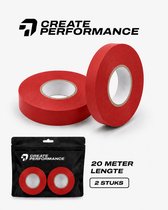 CREATE PERFORMANCE - Voetbal Sock Tape - Pansement filmogène - Rouge - 2 Pièces
