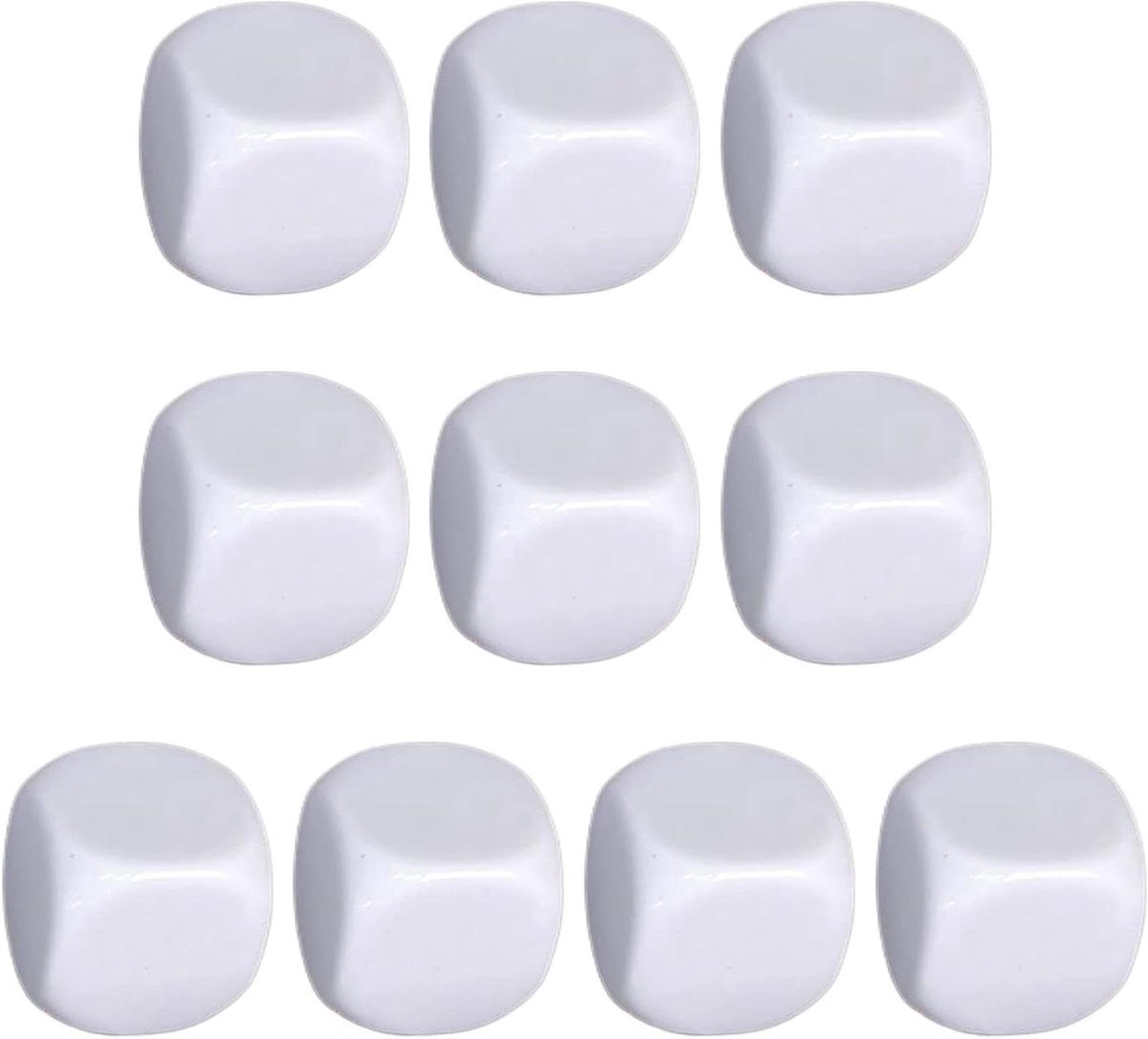 Lege dobbelstenen - Acryl blokjes - Spellen personaliseren - Gladde blanco vlakken - 10 stuks - Wit