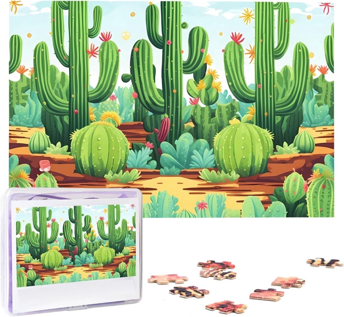 Legpuzzel - Foto puzzel - Ontspanning en uitdaging - 1000 stukjes - 75 x 50 cm - Cactusprint