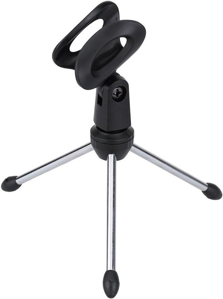 Microfoon Statief - Opvouwbare Houder - Opnemen Geluid - Verstelbare Hoek - 13 x 6 x 4 cm - Zwart