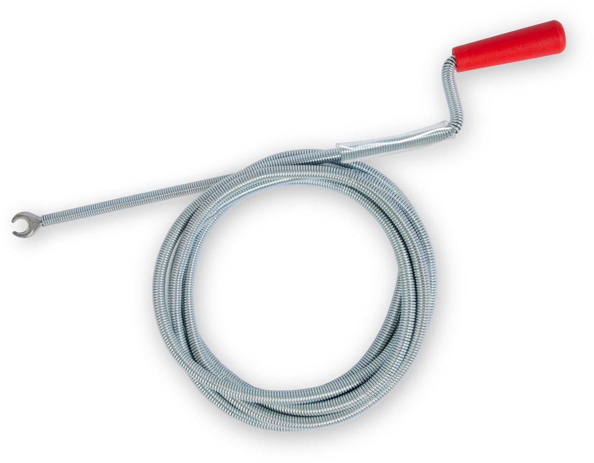EBERTH Afvoerspirale, 3 m lang en Ø 9 mm, effectieve afvoerspirale voor buizen vanaf Ø 40 mm, klauwvormige boorkop met Ø 20 mm, afvoerreiniger voor toiletten en afvoeren tegen verstoppingen