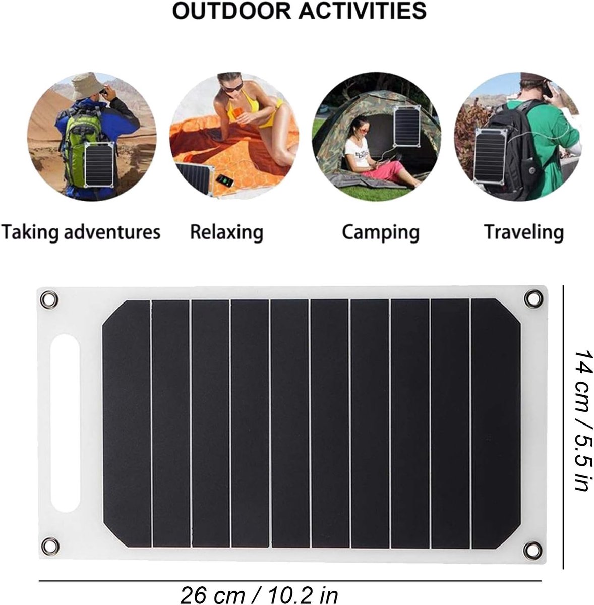 mini-zonnepaneel, slim light, zonnecel, oplader, USB, zonnelader, draagbaar, powerbank op zonne-energie, USB, voor telefoon, autolader, kamperen – foto 3