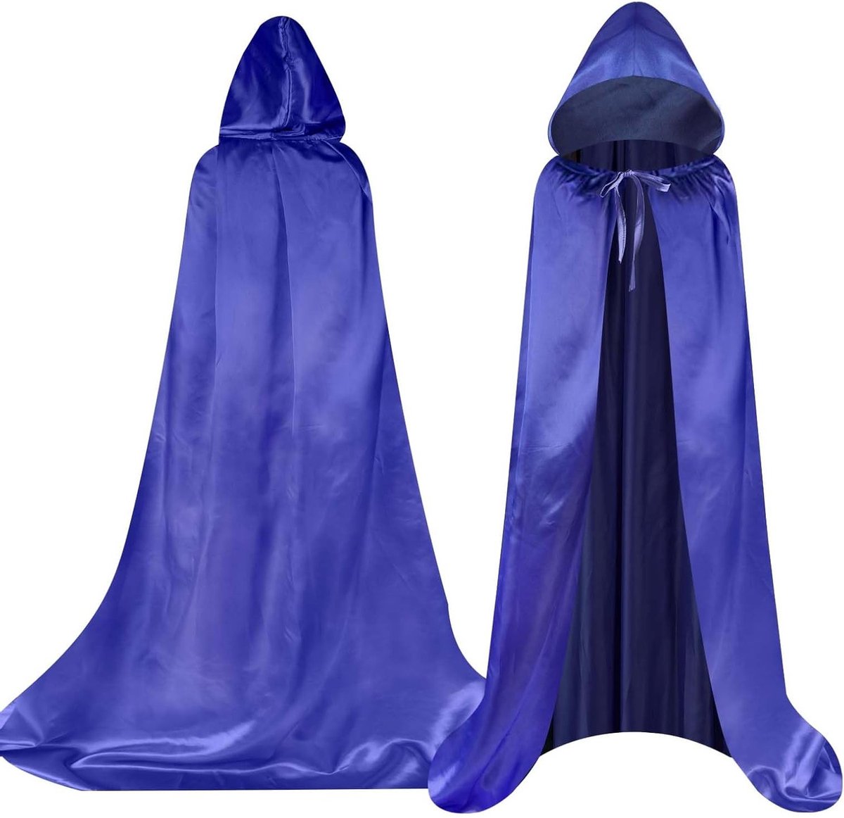 Zwarte Cape met Kap voor Halloween Volwassenen - Lange Hooded Cape voor Heks, Cosplay en Feestkleding, Perfect voor Mysterieuze Kostuums en Maskerades