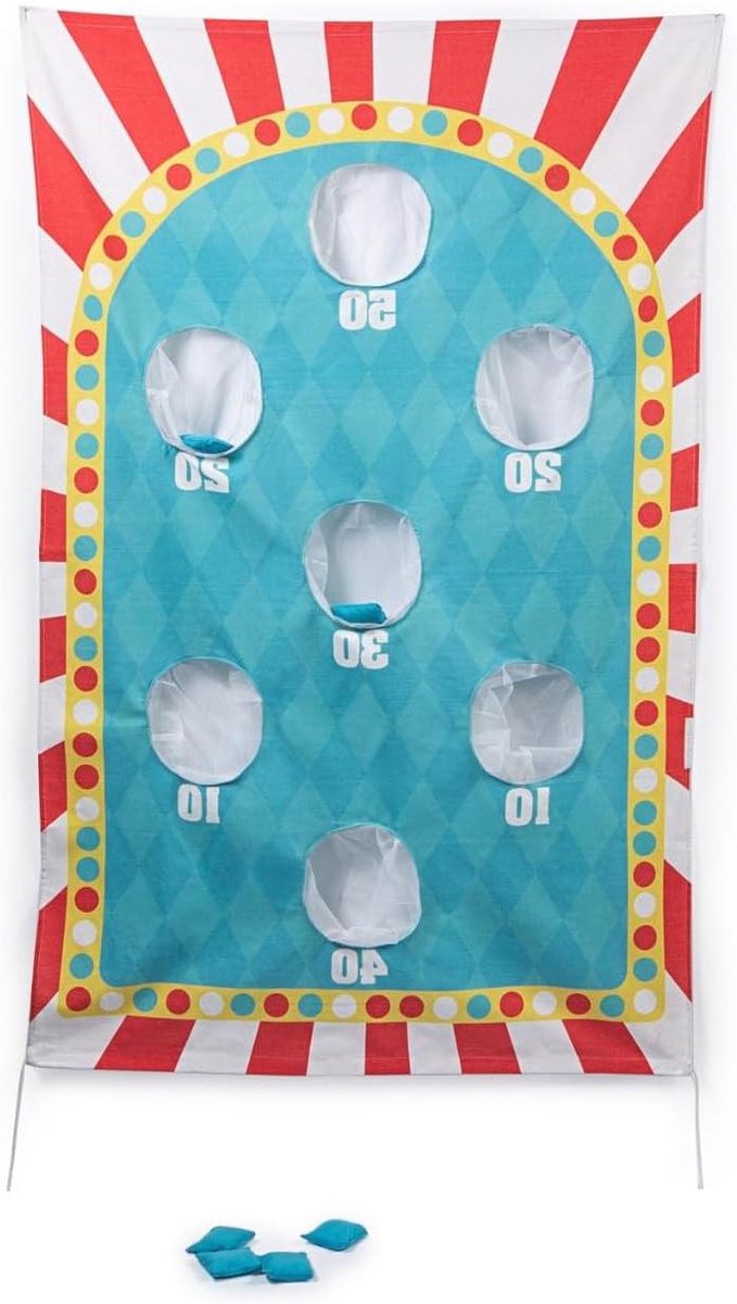 Gooi Spel - Zitzak Toss - Feestelijke Activiteit - Canvas Bord - 34 x 56 Inch - Blauw