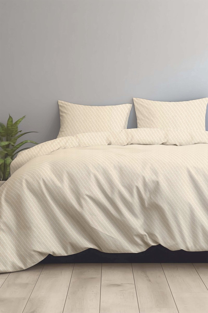 Dekbedovertrek 100% Katoen Premium - 200 x 200(220)cm - Tweepersoons - Jeans Beige