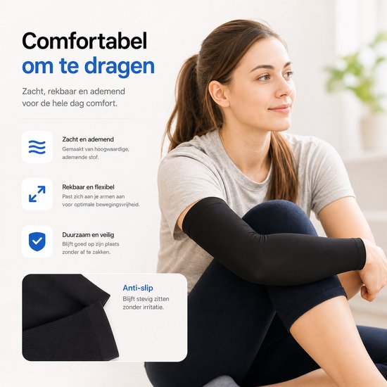 BOTC Arm Sleeve - Compressie Arm Sleeves - UV - Zonbescherming - Armwarmers - Sleevewarmers - Zwart — afbeelding 2