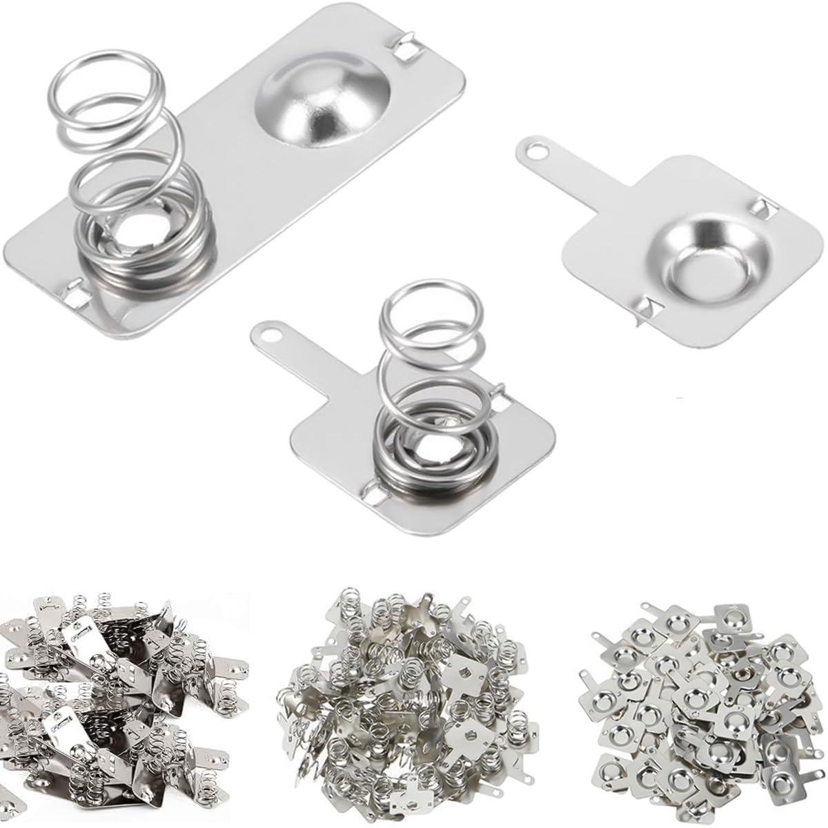 Batterij Contactveren - Veer Platen - Apparaten Repareren - Nikkkelen Oppervlak - 20 Sets - Zilver