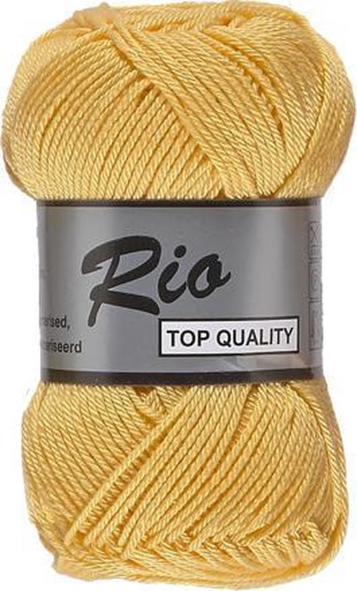 spuiten natuurlijk regel Lammy yarns Rio katoen garen - geel (371) - naald 3 a 3,5 mm - 1 bol | bol .com