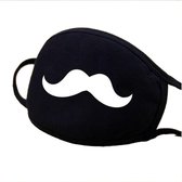 Mondmasker - Mondkapje - Stofmasker - K-pop - Kpop - Gezichtsmasker - met print - zwart - moustache - snor