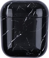 Marmeren Airpods case cover - Beschermhoesje - Zwart - Voor versie 1 & 2