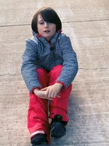 Ducksday - kerstpakket - skiset voor kinderen - omkeerbare jas en skibroek - Flicflac/rood - 110/116