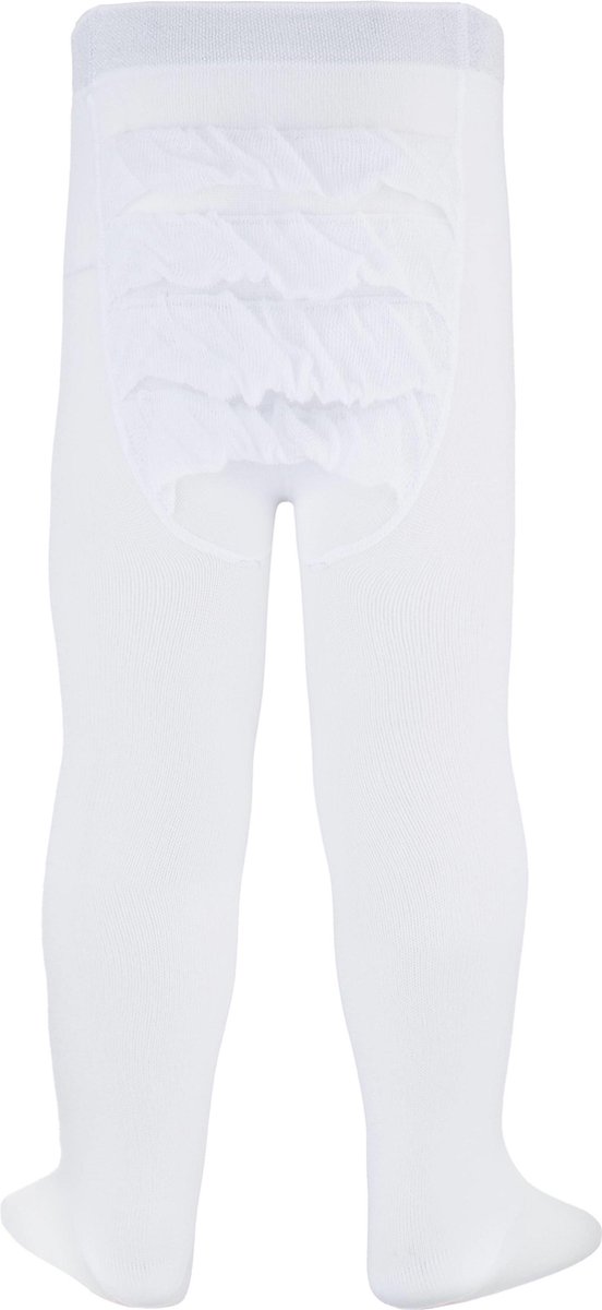 Babymaillot ruches achterkant effen wit, maat 80-86 (zoollengte 14), in geschenkdoos.