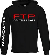 G-TOWN - Fight The Power - Hooded Sweater Heren - Zwart