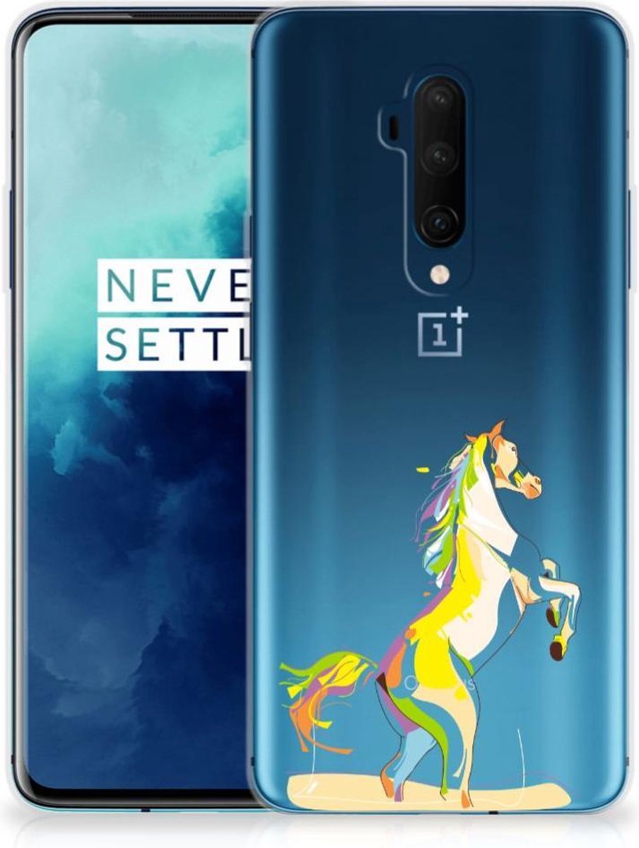 OnePlus 7T Pro Telefoonhoesje met Naam Horse Color