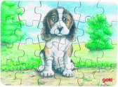 Goki Puzzel babydieren: hond buiten 24-delig