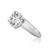 Velini jewels -R5172W-56 -Verlovingsring -925 Zilver gerodineerd- Cubic Zirkonia 6MM Center stone