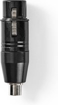 Nedis XLR-Adapter | XLR 3-Pins Female | RCA Female | Vernikkeld | Recht | Metaal | Zwart | 1 Stuks | Polybag