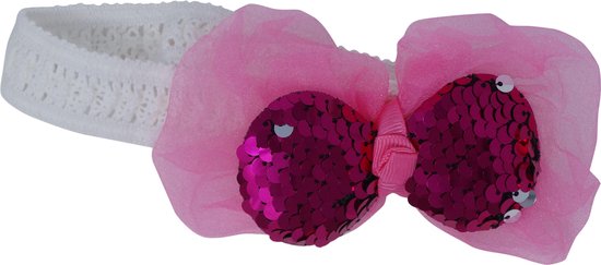 axy Haarband met grote strik 14 cm x 7 cm - Prachtige hoofdband haaraccessoires haarband HRS3 (zwartblauw