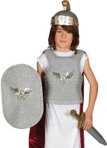 Zilverkleurige Romeinse soldaat set voor kinderen - Verkleedattribuut