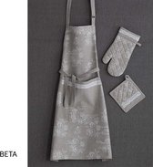 Keukenschort Beta - 3 delige set - Keukenshort + Pannenlap + Ovenhandschoen - 100% Katoen
