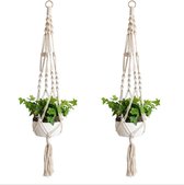 Plantenhanger - Plant - Accessoires - Plantenhanger Macramé - Voor Binnen & Buiten - Plant - 100% Katoen - 85 cm