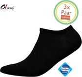 Sokken heren | 3 Paar lage Herensokken zwart | Sneakersokken naadloze sokken | Anti-bacterieel door Zwitserse Sanitized® | Maat 43-46