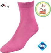 Sokken Dames | 3 Paar Damessokken roze | Roze damessokken | Anti-bacterieel door Zwitserse Sanitized® | Maat 36-38