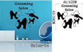 3D Sticker Decoratie Petshop Verzorgingsalon Muursticker Hond in bad nemen Afneembaar Vinyl Art Kat Decals Home Decor - Salon14 / Large