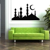 3D Sticker Decoratie Moskee Minaretten Silhouet Arabisch Islamitische Moslim Muurstickers Woonkamer Home Decor voor de woonkamer