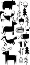 3D Sticker Decoratie Nordic Style Tribal Animals Woodland Forest Vinyl Muursticker voor kinderkamer Kinderkamer Decor Muurstickers Muurschildering Stickers Decoratie - Black / 20pc