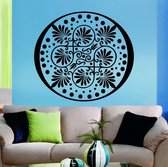 3D Sticker Decoratie Quality Wall Decals Mandala Yoga Ornament Indian Buddha OM Symnol Decal Vinyl Sticker Lotus Flower Home Decoration Murals CW-2 - zwart / Medium