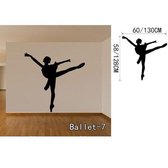 3D Sticker Decoratie Dansend Ballet Meisjes Schets Muurstickers Voor Woonkamer Slaapkamer Badkamer Decoracion Kinderen Kinderkamer Wallpapers Home Decor - Ballet11 / L