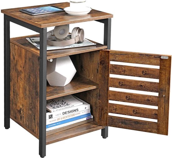 Nachtkastje Industriële Stijl - Bijzettafel met Kast