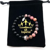 GS Imperial® | Dames Armband | Natuursteen Armband Mix| Kroon Armband | Agaat, Lapis Lazluli & Mix Kralen | Unieke Armband