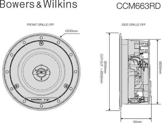 Bowers & Wilkins CCM663RD - Ondiepe Inbouw Speaker voor Plafond (per paar)  | bol.com