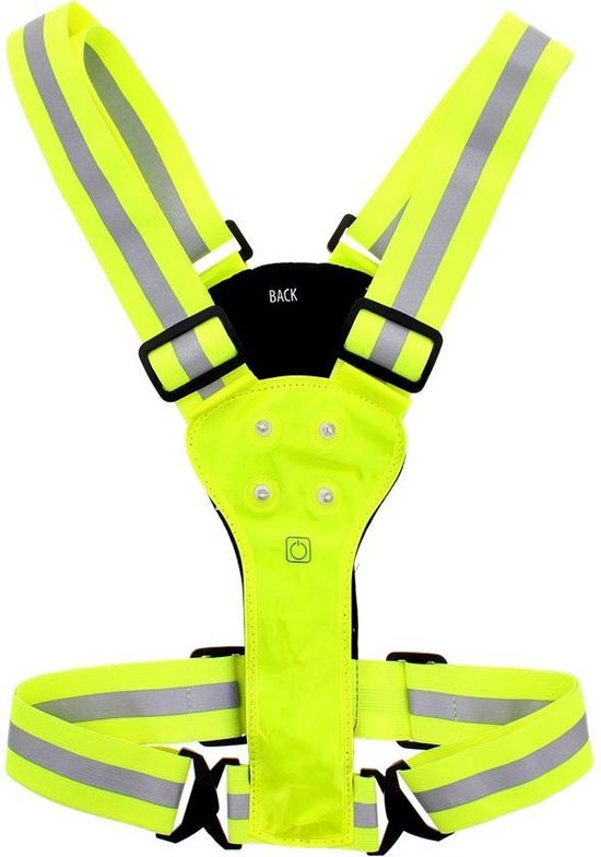 Reflecterend veiligheidsvest - Met Ledverlichting - Reflectie Led Vest - Neon Yellow - One Size