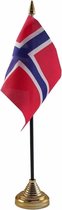 Noorwegen tafelvlaggetje 10 x 15 cm met standaard