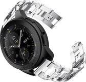 Universeel Smartwatch 20MM Bandje RVS met Diamant Design Zilver