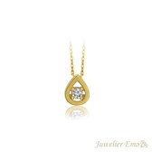 Juwelier Emo – 14 Karaat Gouden Ketting Dames met Druppel Hanger - 45 CM