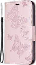 Bookcase voor Apple iPhone 11 Pro - Roze - Vlinders - Portemonnee Hoesje