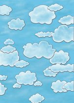 Tissu de fond Bresser BR-F334 pour studio photo avec impression - 1,8x2,5 - nuages / ciel